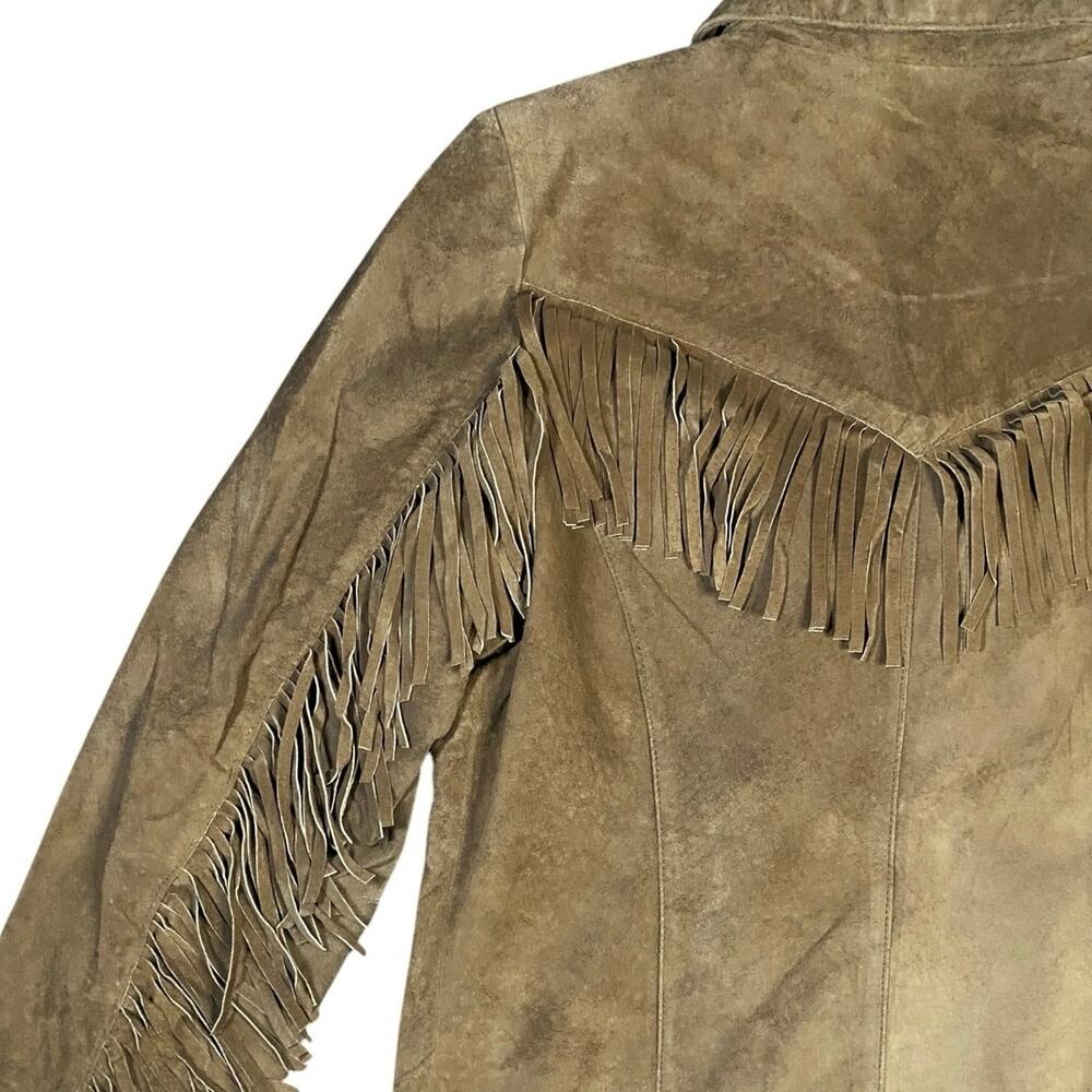 Danier Suede Fringe Jacket in Taupe - Picture 7 of 7